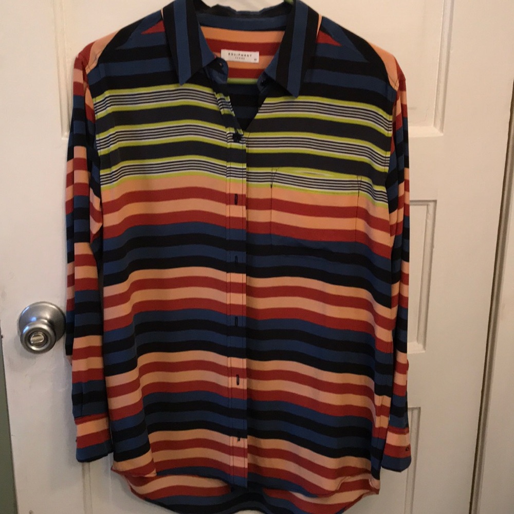 Equipment striped silk shirt